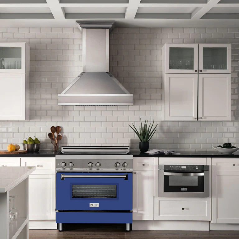 ZLINE 36 Inch Induction Range with a 4 Element Stove and Electric Oven in Blue Matte