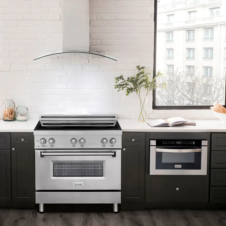 ZLINE 36 In. Induction Range with a 4 Element Stove and Electric Oven in Stainless Steel