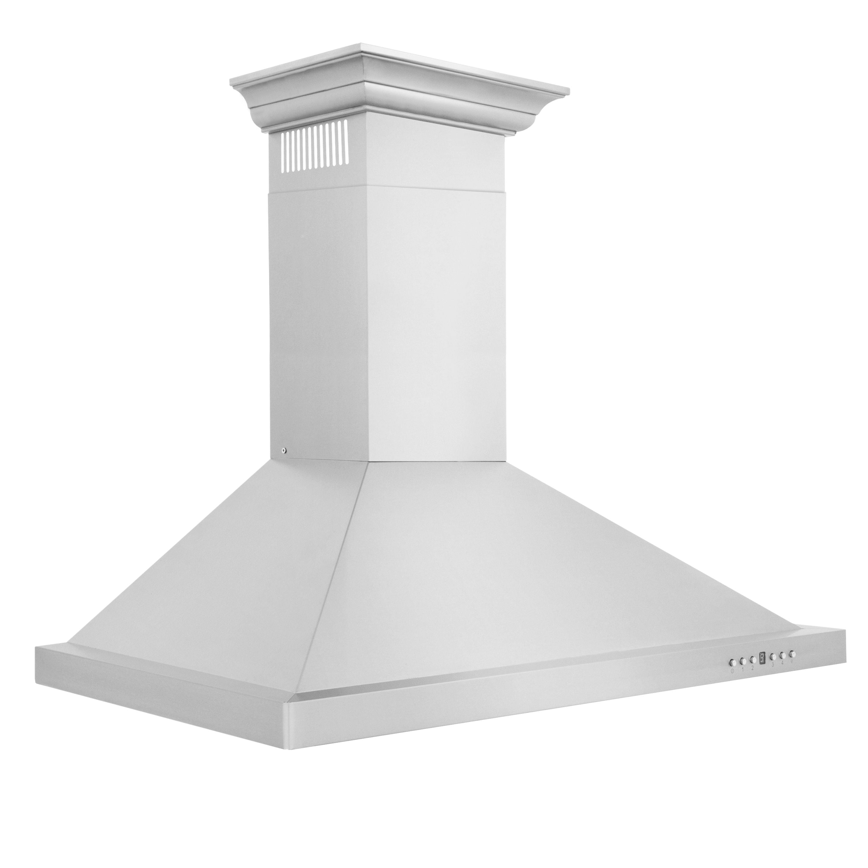 ZLINE 36 in. Convertible Vent Wall Mount Range Hood in Stainless Steel with Crown Molding, KBCRN-36