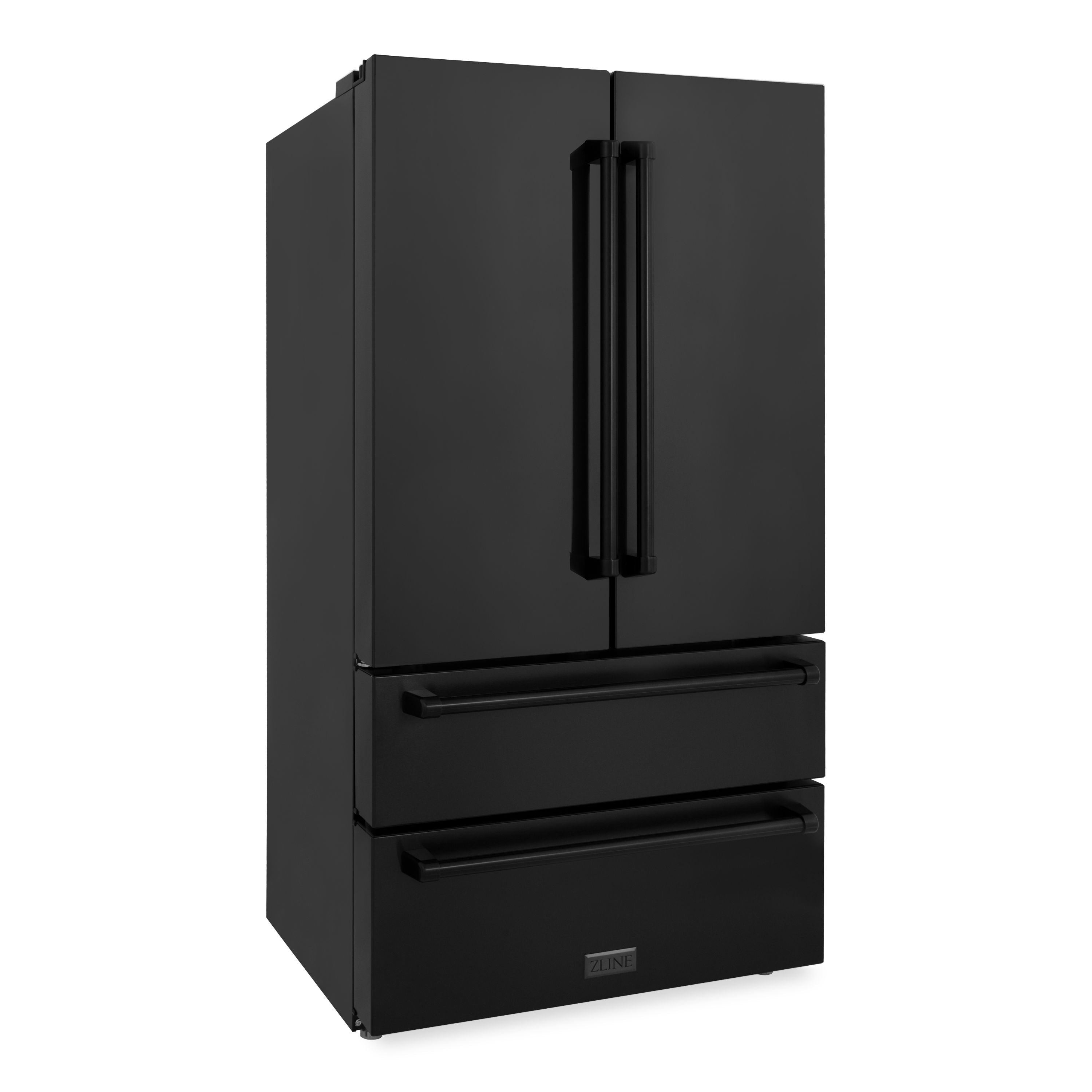 ZLINE 36 inch 22.5 cu. ft. French Door Refrigerator with Ice Maker in Black Stainless Steel