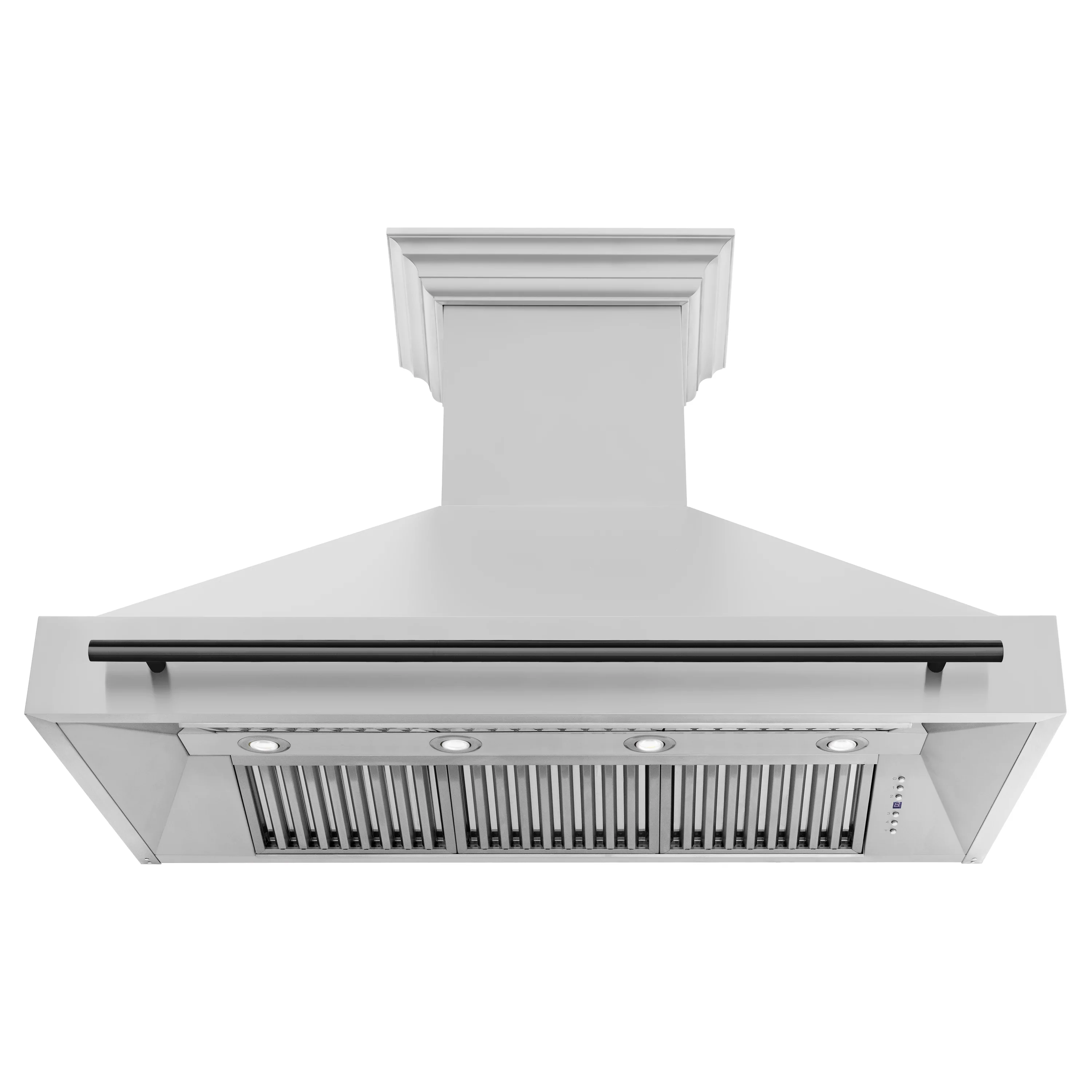 ZLINE 48 Inch Autograph Edition Stainless Steel Range Hood with Matte Black Handle, 8654STZ-48-MB