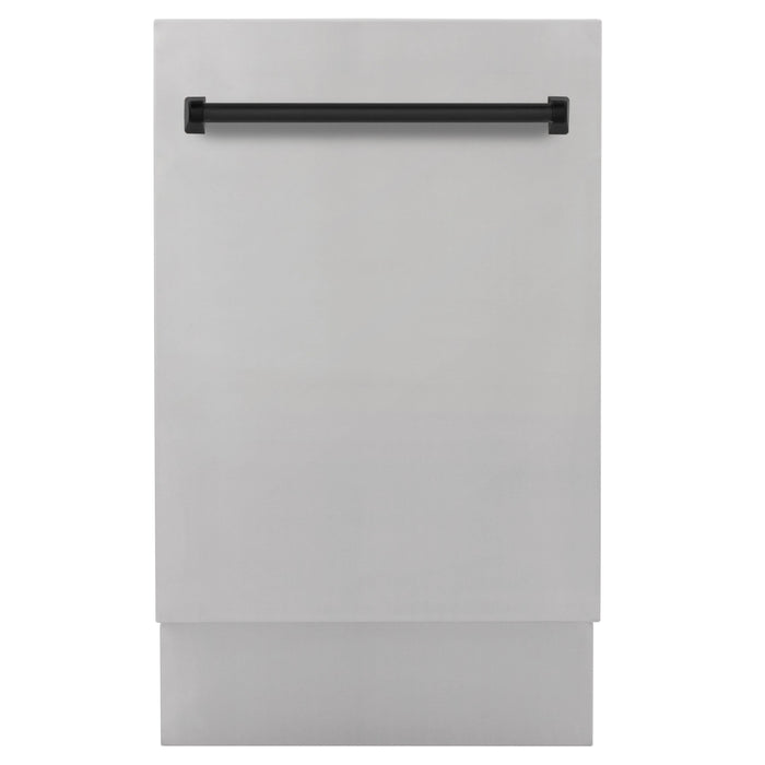 ZLINE Autograph Edition 18 in. Dishwasher in Stainless Steel with Matte Black Handle
