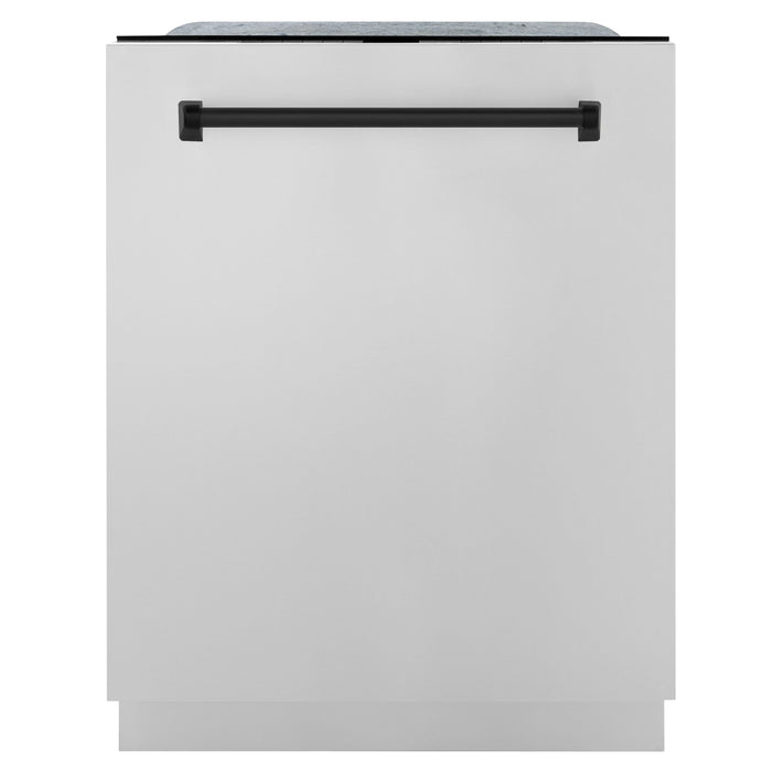 ZLINE Autograph Edition 24 In. Tall Dishwasher, Touch Control, in Stainless Steel with Matte Black Handle