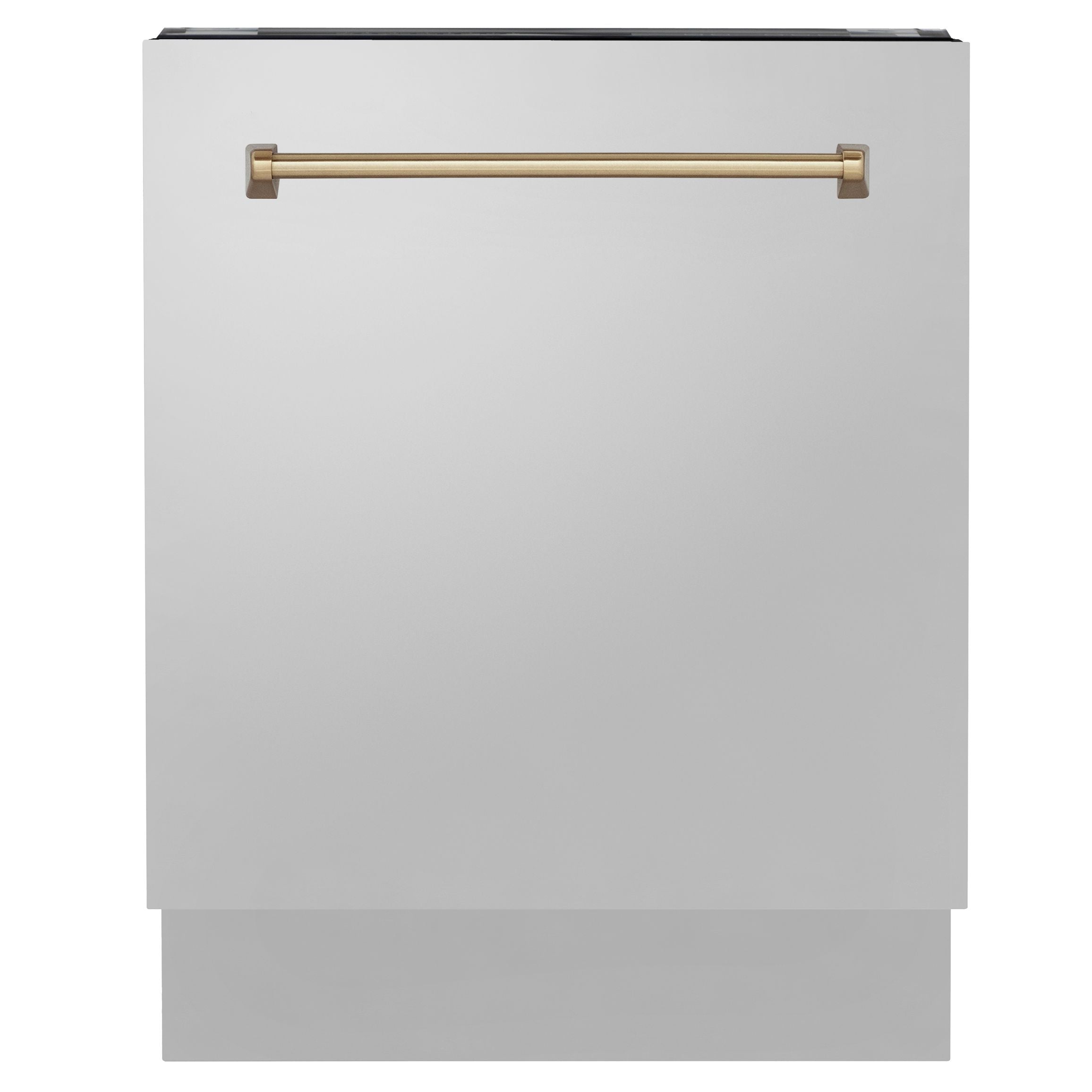 ZLINE Autograph Series 24 inch Tall Dishwasher in Stainless Steel with Champagne Bronze Handle