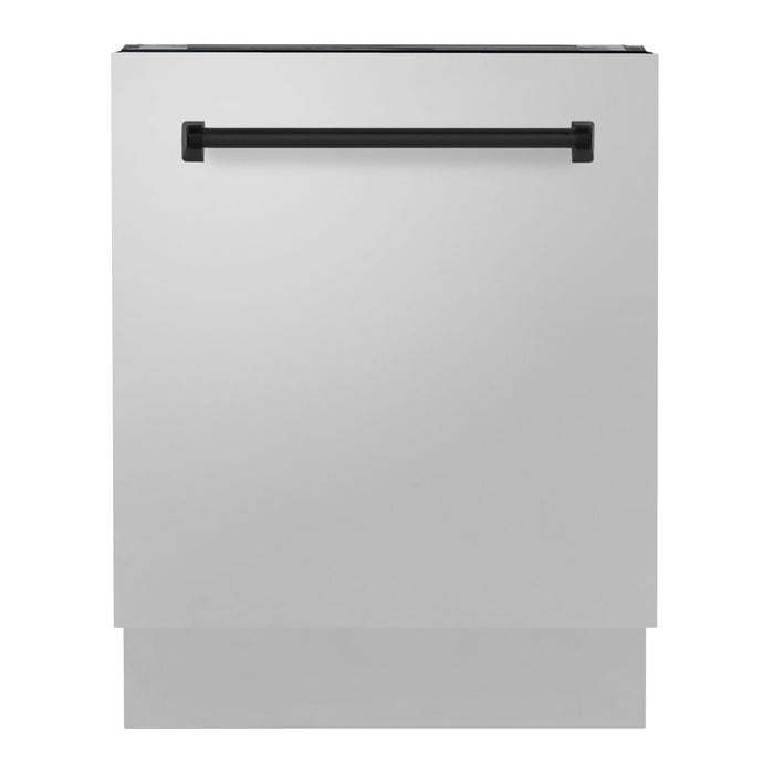 ZLINE Autograph Series 24 inch Tall Dishwasher in Stainless Steel with Matte Black Handle