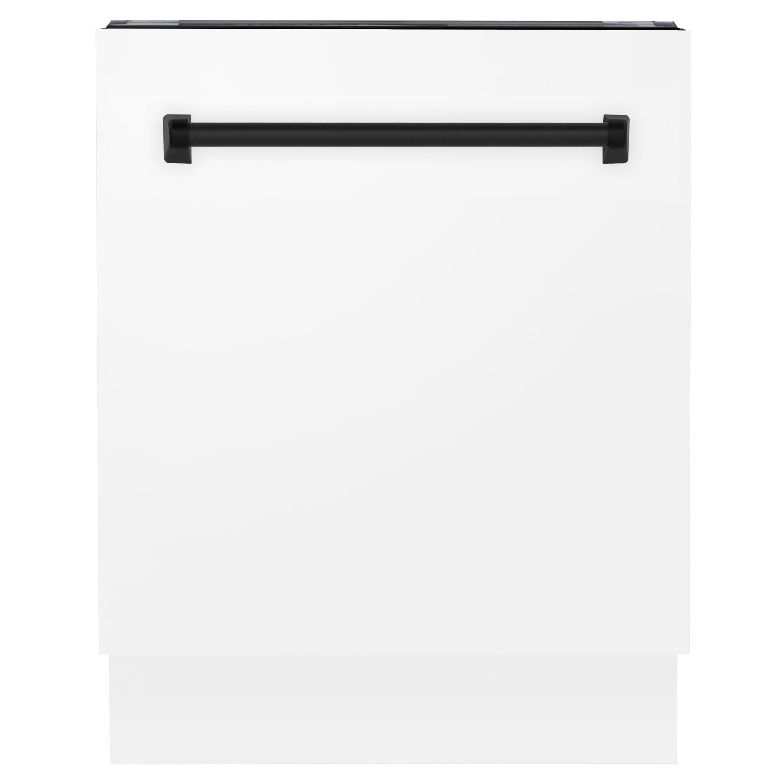 ZLINE Autograph Series 24 inch Tall Dishwasher in White Matte with Matte Black Handle