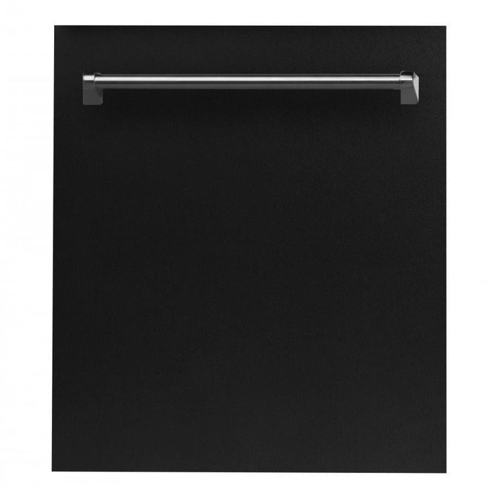ZLINE 24 in. Top Control Dishwasher in Black Matte with Stainless Steel Tub