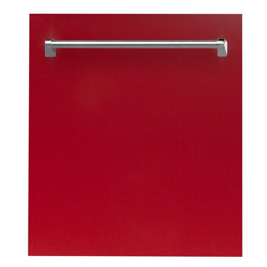 ZLINE 24 in. Top Control Dishwasher in Red Gloss with Stainless Steel Tub