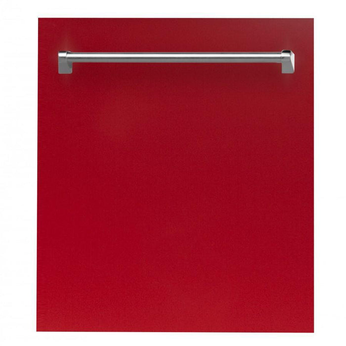 ZLINE 24 in. Top Control Dishwasher in Red Gloss with Stainless Steel Tub