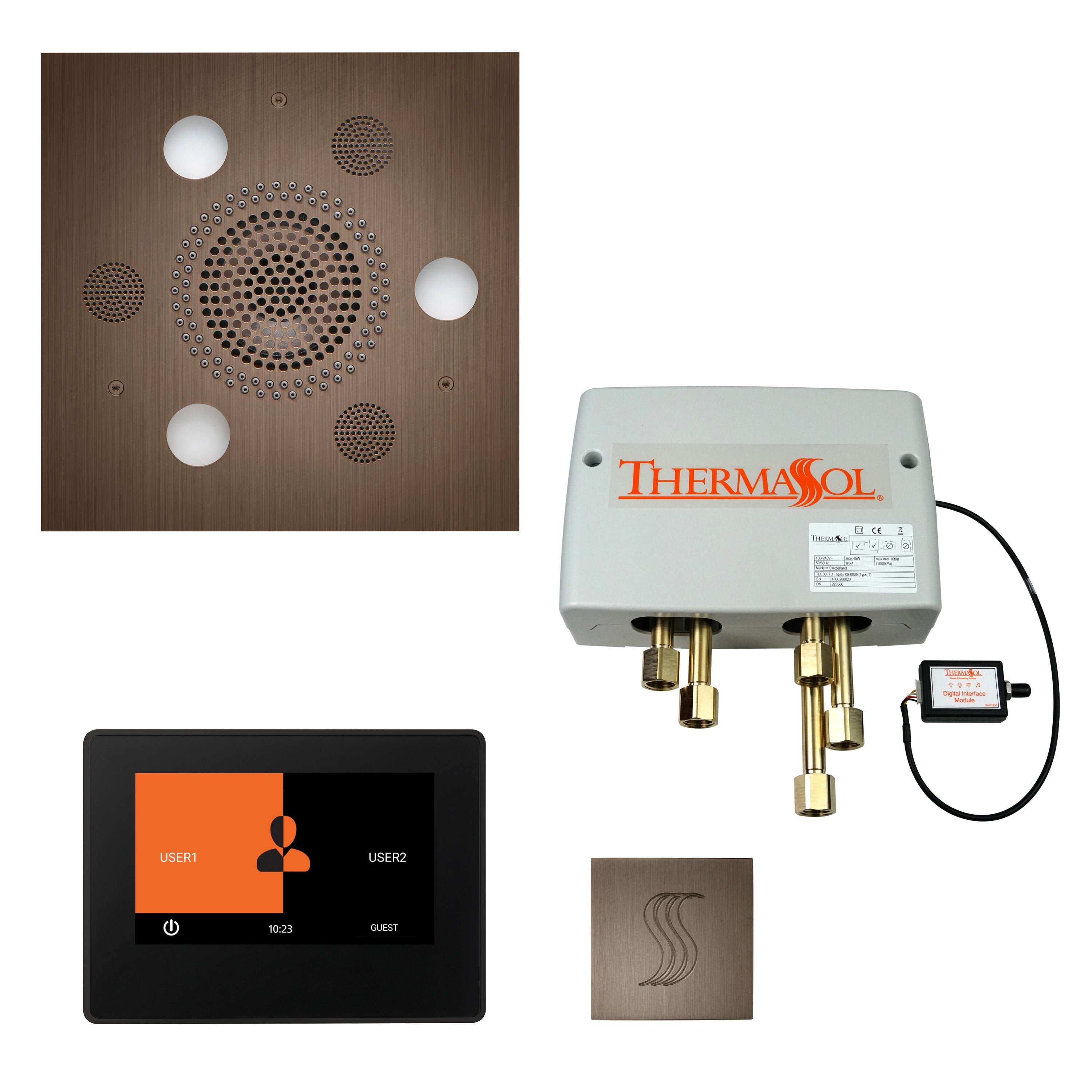 ThermaSol ThermaTouch 7", Digital Shower Valve, Serenity 10, SteamVection, Steam Shower