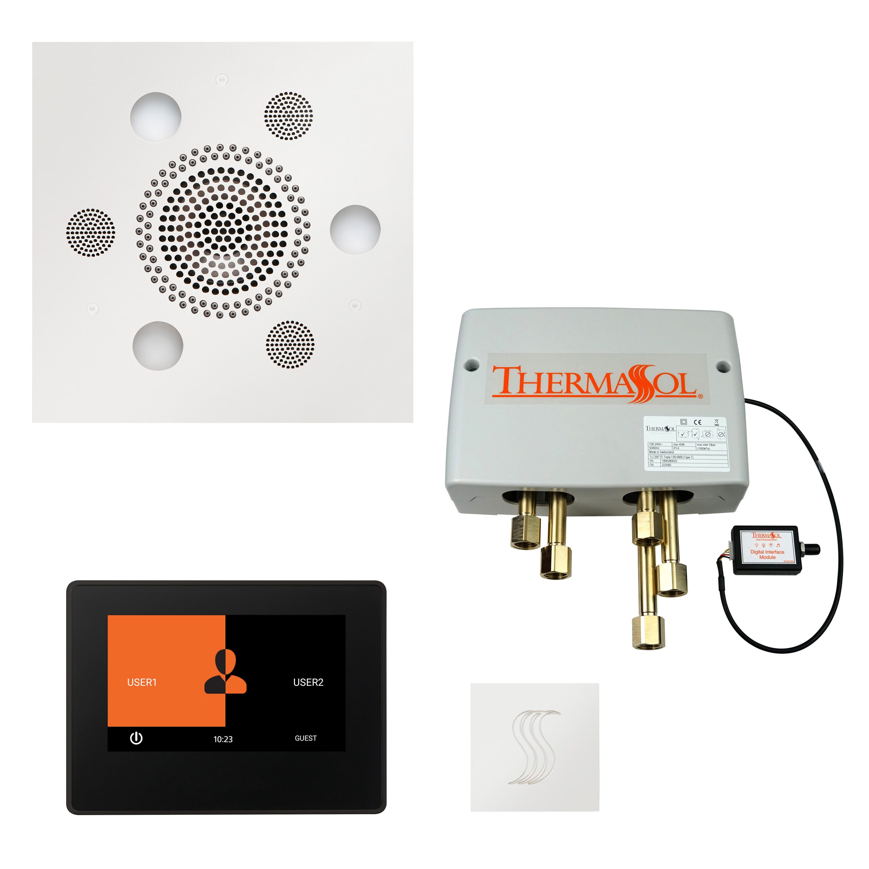 ThermaSol ThermaTouch 7", Digital Shower Valve, Serenity 10, SteamVection, Steam Shower