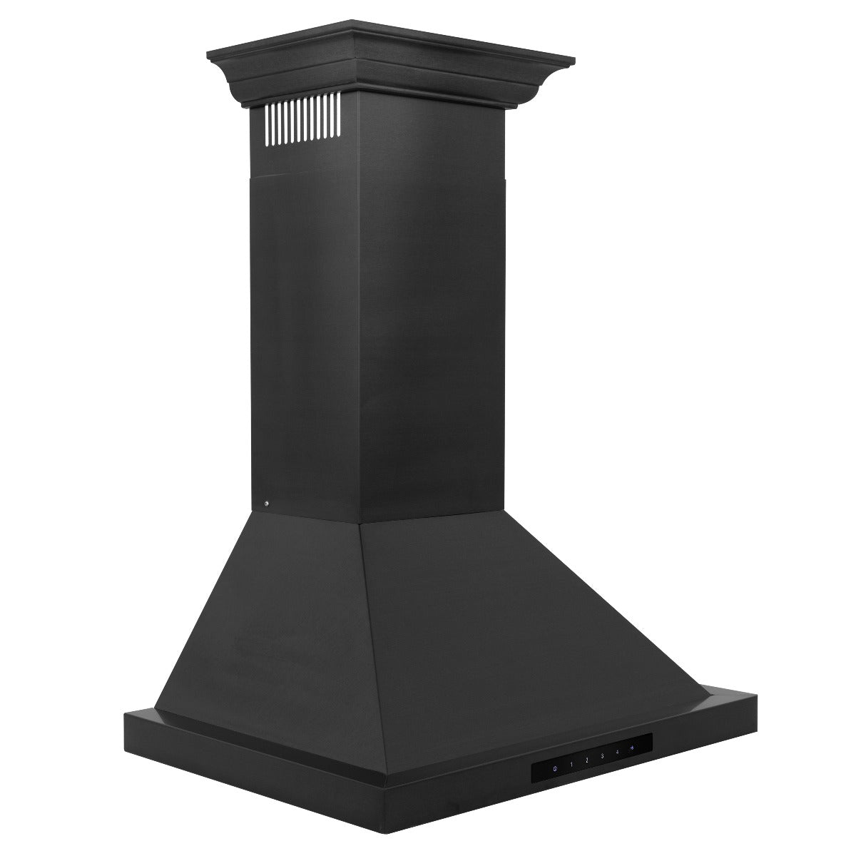 ZLINE 24 in. Convertible Vent Wall Mount Range Hood in Black Stainless Steel with Crown Molding, BSKBNCRN-24