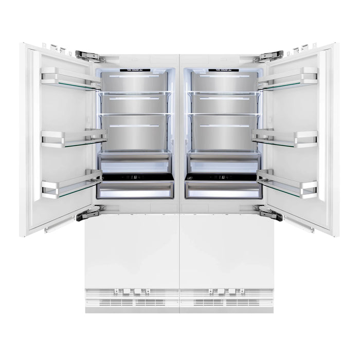 ZLINE 60 In. 32.2 cu. Ft. Panel Ready Built-In 4-Door French Door Refrigerator with Internal Water and Ice Dispenser