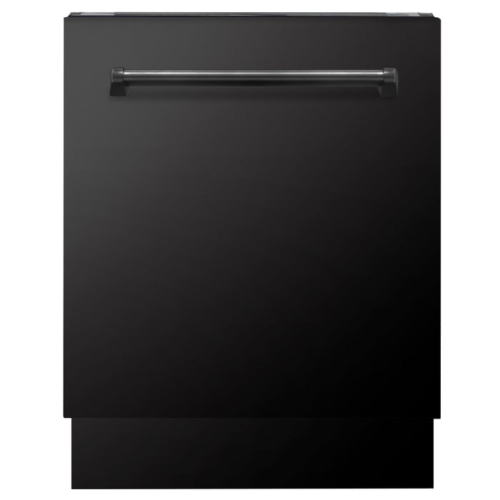 ZLINE 24 In. Tallac Series 3rd Rack Dishwasher in Black Stainless Steel with Stainless Steel Tub