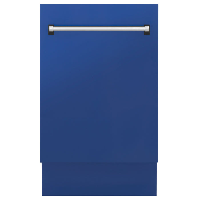 ZLINE 18 in. Top Control Tall Dishwasher in Blue Matte with 3rd Rack