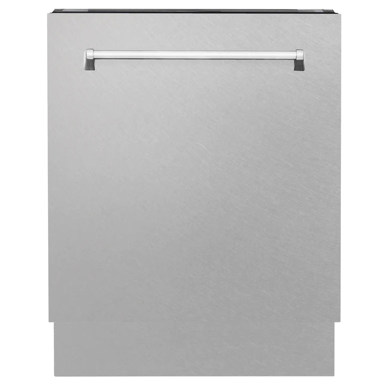 ZLINE 30" Kitchen Package with DuraSnow® Stainless Dual Fuel Range, Ducted Vent Range Hood and Tall Tub Dishwasher