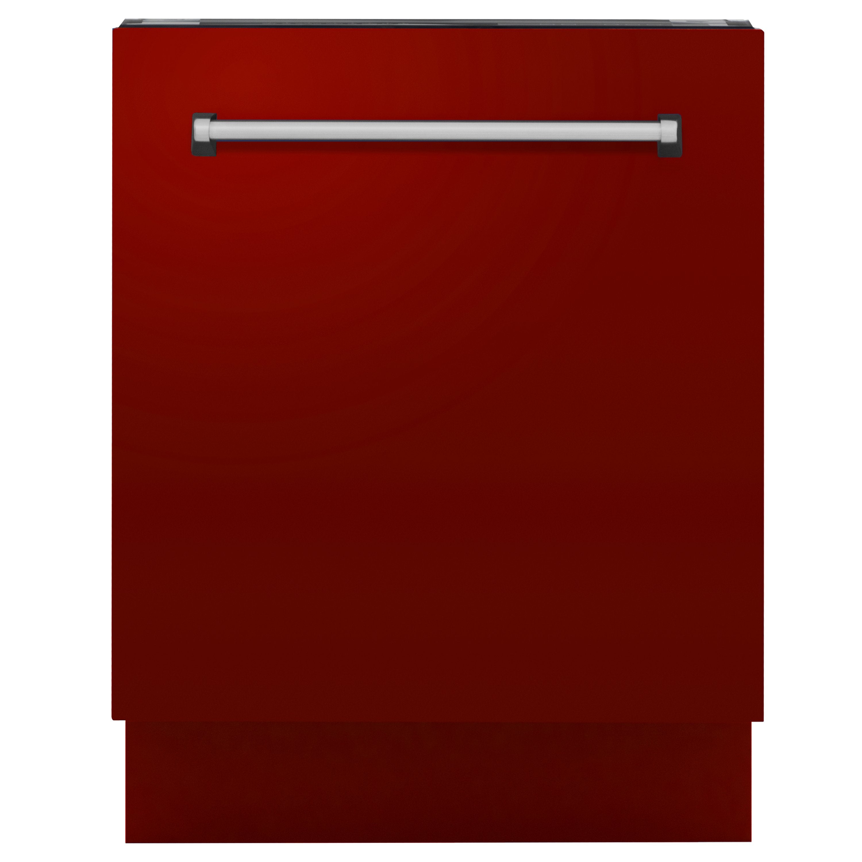 ZLINE 24 in. Top Control Tall Dishwasher in Red Gloss with 3rd Rack