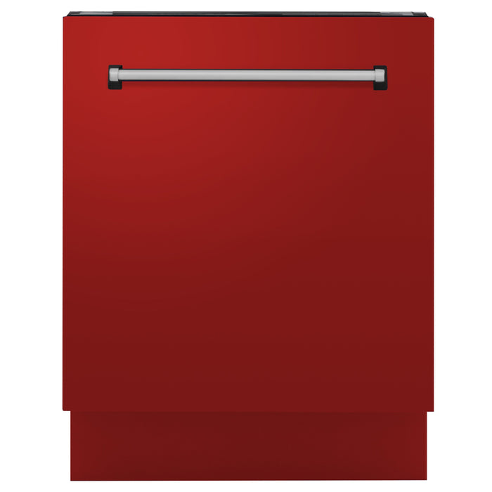 ZLINE 24 in. Top Control Tall Dishwasher in Red Matte with 3rd Rack