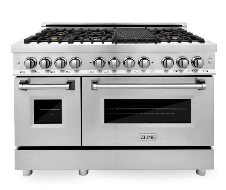 ZLINE 48 in. Professional Gas Burner/Electric Oven Stainless Steel Range with Brass Burners