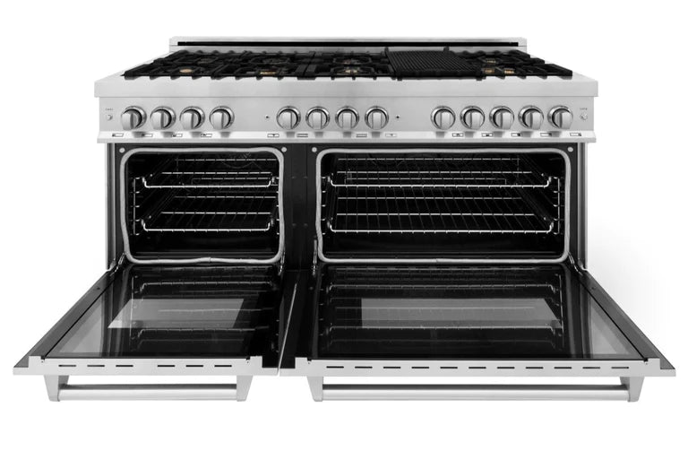ZLINE 60 in. Professional Gas Burner/Electric Oven Stainless Steel Range with Brass Burners