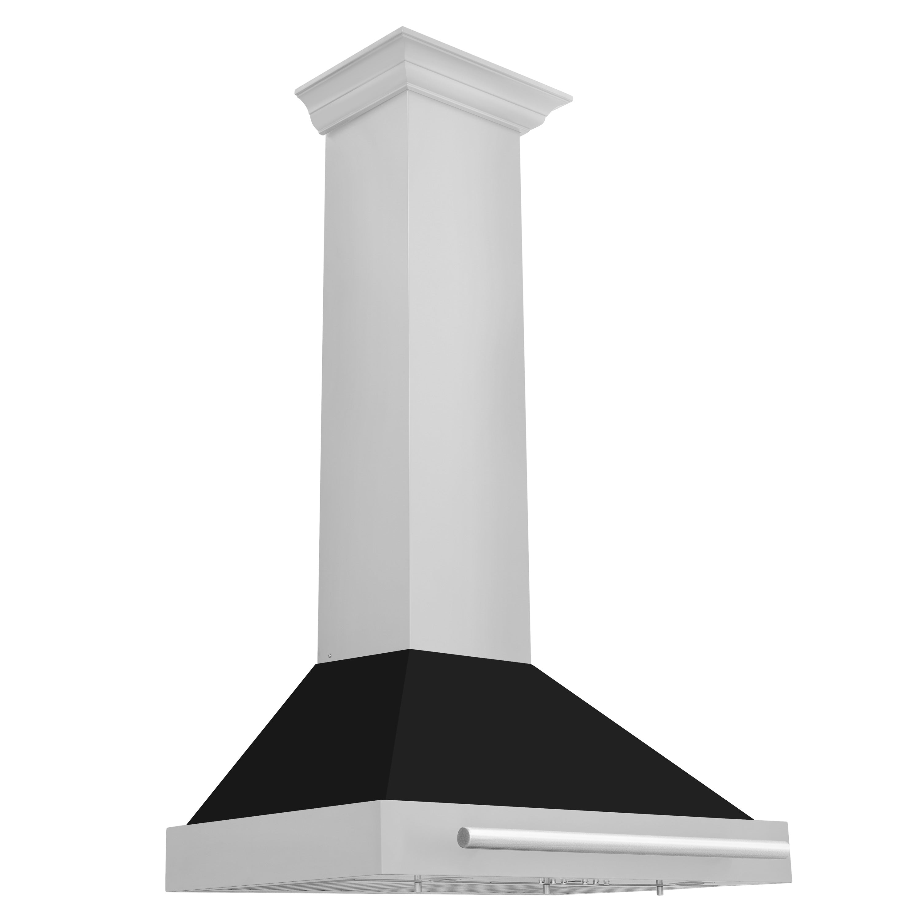 ZLINE 30 Inch Stainless Steel Range Hood with Black Matte Shell and Stainless Steel Handle, KB4STX-BLM-30
