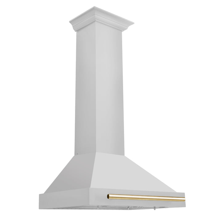 ZLINE 30 Inch Autograph Edition Stainless Steel Range Hood with Gold Handle, KB4STZ-30-G