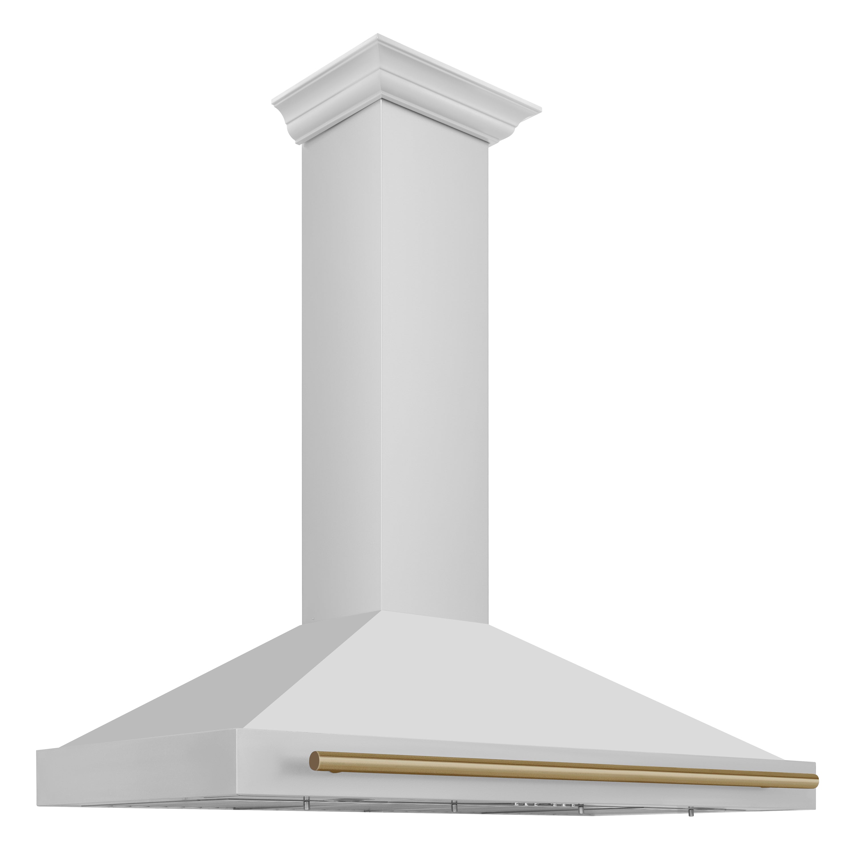 ZLINE 48 Inch Autograph Edition Stainless Steel Range Hood with Champagne Bronze Handle, KB4STZ-48-CB