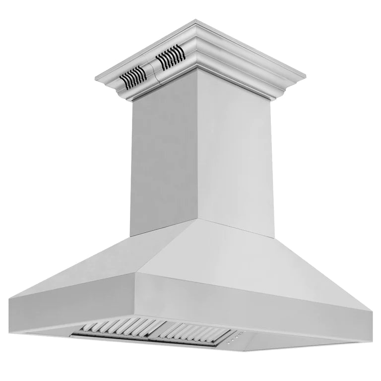 ZLINE 36 in. Professional Wall Mount Range Hood in Stainless Steel with Built-in CrownSound Bluetooth Speakers