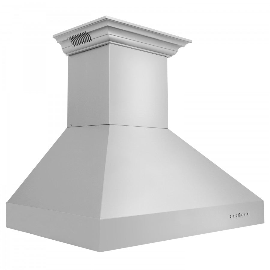ZLINE 42 in. Stainless Steel Wall Range Hood with Built-in CrownSound® Bluetooth Speakers, 667CRN-BT-42