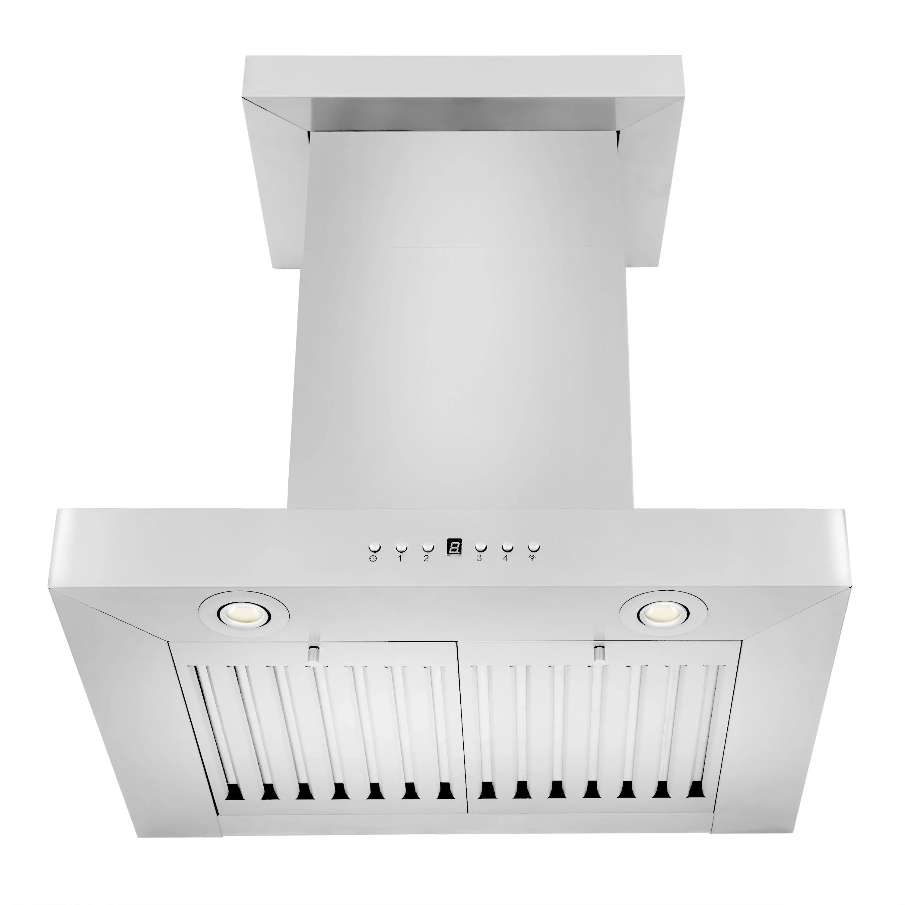 ZLINE 42 in. Convertible Vent Wall Mount Range Hood in Stainless Steel with Crown Molding, KECRN-42
