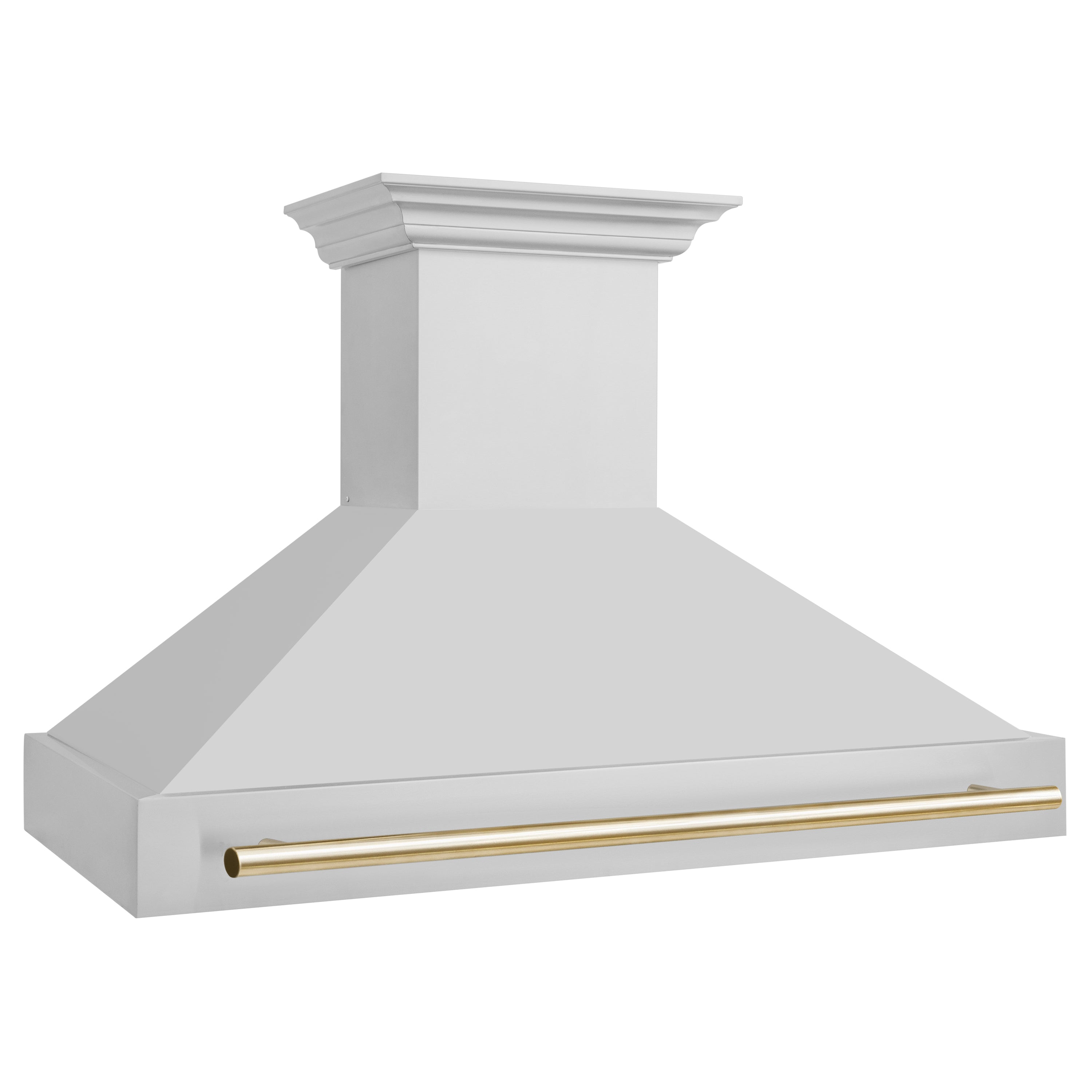 ZLINE 48 Inch Autograph Edition Stainless Steel Range Hood with Gold Handle, 8654STZ-48-G