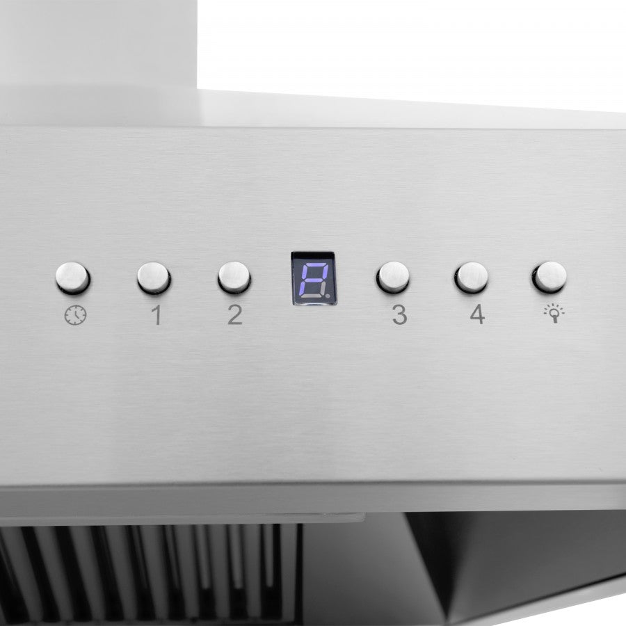 ZLINE 30 in. Stainless Steel Wall Range Hood with Built-in CrownSound® Bluetooth Speakers, 697CRN-BT-30