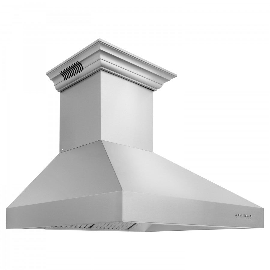 ZLINE 48 in. Stainless Steel Wall Range Hood with Built-in CrownSound® Bluetooth Speakers, 697CRN-BT-48
