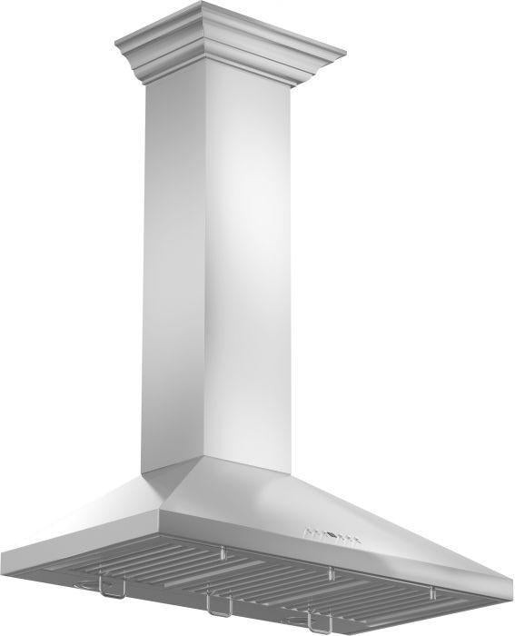 ZLINE 48 in. Convertible Vent Wall Mount Range Hood in Stainless Steel with Crown Molding, KL2CRN-48