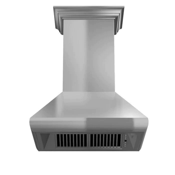 ZLINE 36 in. Professional Convertible Vent Wall Mount Range Hood in Stainless Steel with Crown Molding