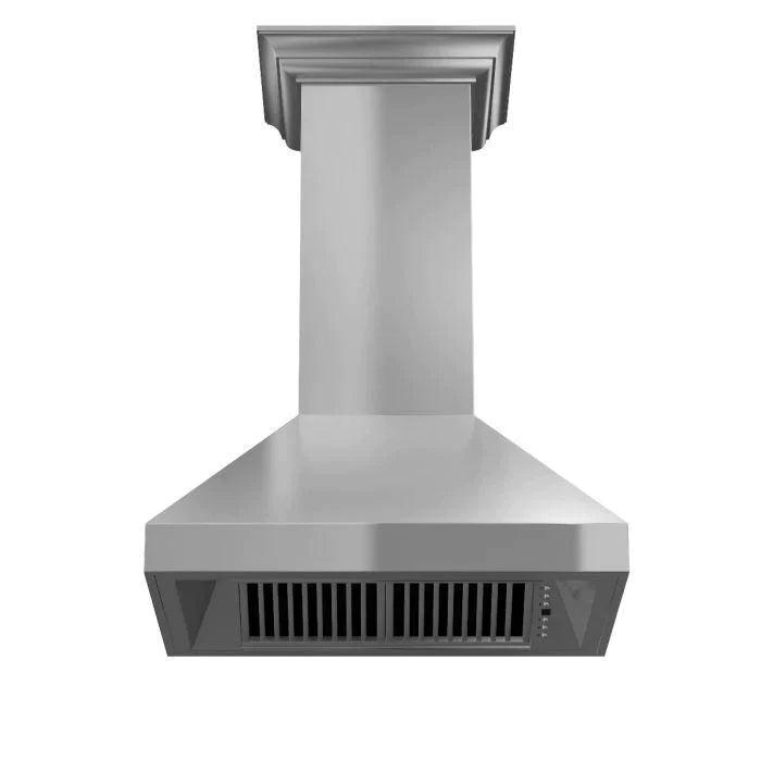 ZLINE 36 in. Professional Convertible Vent Wall Mount Range Hood in Stainless Steel with Crown Molding