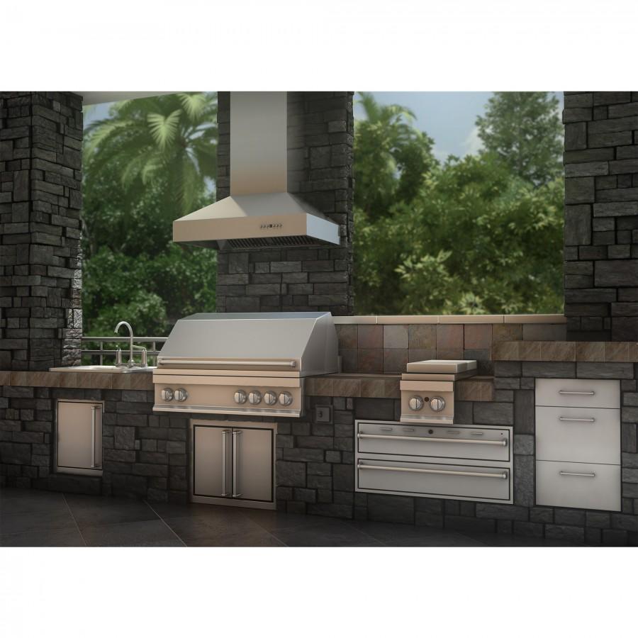 ZLINE 60 in. Ducted Wall Mount Range Hood in Outdoor Approved Stainless Steel, 697-304-60
