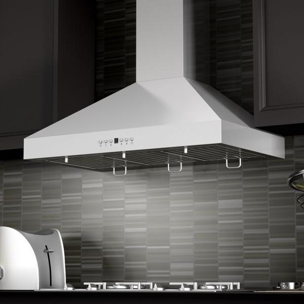ZLINE 48 in. Convertible Vent Wall Mount Range Hood in Stainless Steel with Crown Molding, KL3CRN-48